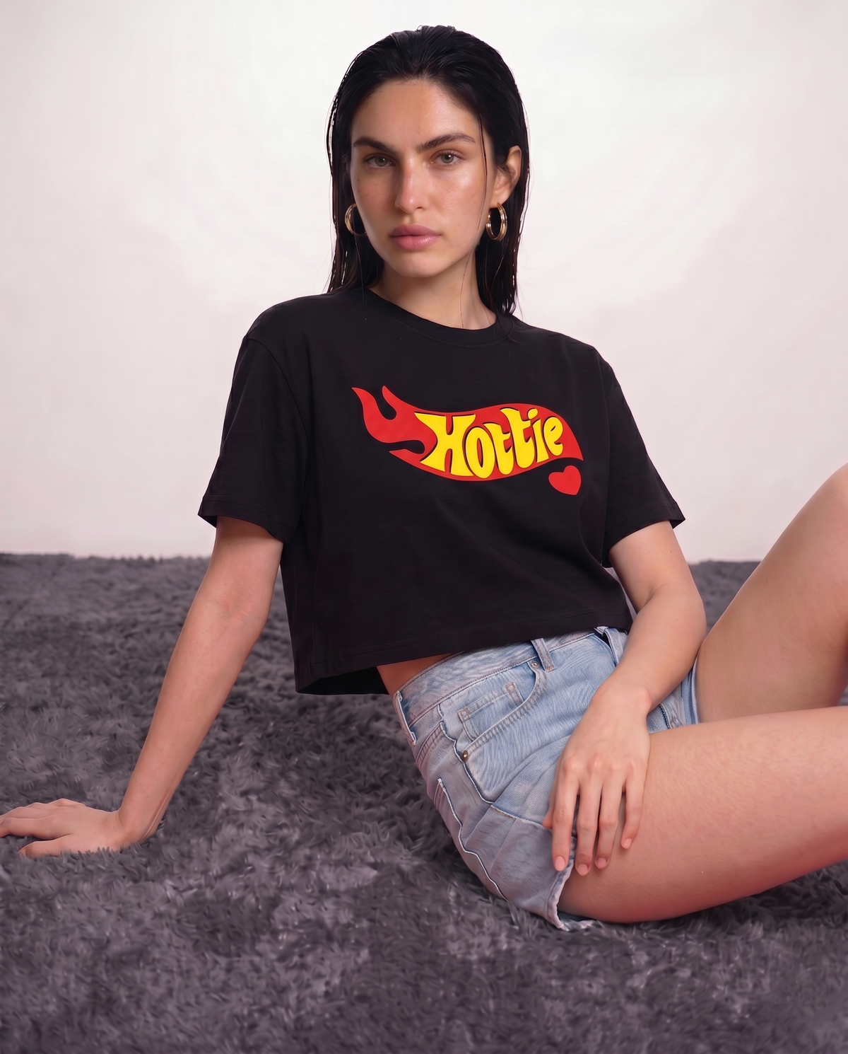 Hottie Fitted Crop Tee